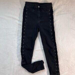 H&M Lace Up Skinny Jeans
